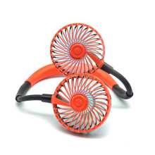 2021 new portable outdoor sports lazy hanging neck fan with battery rechargeable